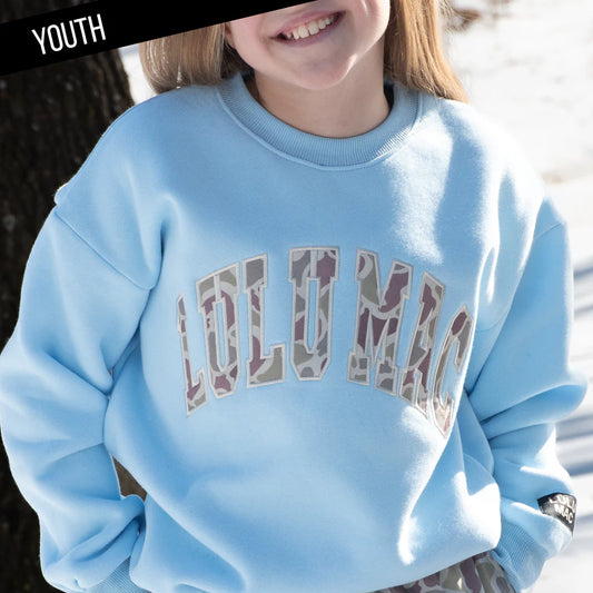 Youth Lulu Mac SS camo light blue